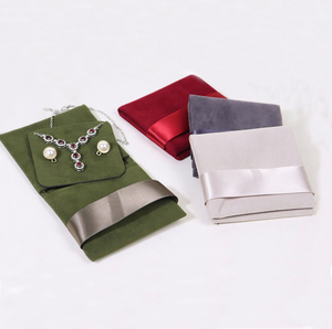 Luxury Custom Logo Multi Color Velvet Suede Jewelry Envelope Bag Satin <b>Ribbon</b> Closure Ring Storage Pouch <b>Wedding</b> Favor Gift Bags - Product Image 6