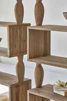 Estantería antigua de madera de roble, estantes de exhibición montados en la pared japoneses modernos, apartamento, sala de estar, comedor, hogar, muebles de salón de Hotel