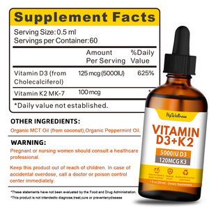 OEM Organik <span class=keywords><strong>Vitamin</strong></span> D3 K2 <span class=keywords><strong>Vitamin</strong></span> Damlaları Omega 3 <span class=keywords><strong>Vitamin</strong></span> D3 Sıvı Daha Hızlı Emilim ve Bağışıklık Desteği İçin - Product Image 6