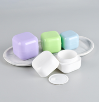 Pots cosmétiques carrés en plastique PP blancs, noirs, bleus, vides, avec couvercles, 5g, 10g, 20g, 30g, 50g, 100g