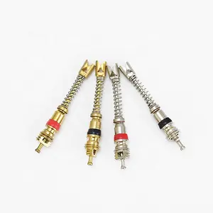 200pcs/bags Tire Valve Accessories Long Valve Cores 8002 With Spring Inside And Outside Brass Valve Stem Core 8001