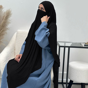 Nuova maglia istantanea in cotone <span class=keywords><strong>Hijab</strong></span> musulmano intero pezzo lungo Khimar donne velo Dubai turco Niqab mussulman abbigliamento da preghiera - Product Image 2