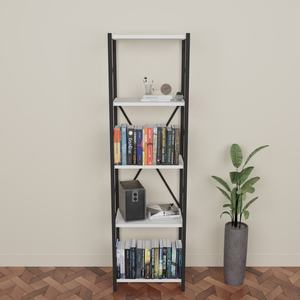 Modern 5-Tier Iron <b>Bookshelf</b> Metal Library Display Cabinet Multi-Purpose Book Stand Home <b>Office</b> Living Room Dining Kitchen - Product Image 3