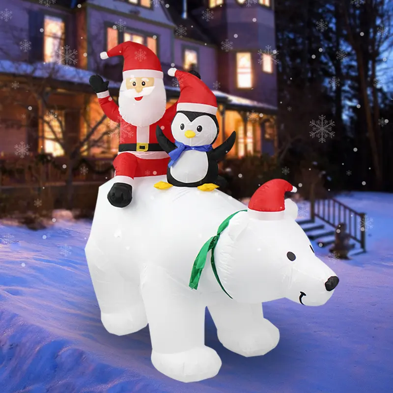 巨大なクリスマスインフレータブルホッキョクグマ高級LEDライトホッキョクグマ屋外ガーデンインフレータブルクリスマス装飾