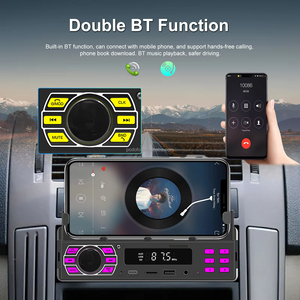 เครื่องเล่น MP3 ในรถยนต์ Podofo แบบ Single Din พร้อมที่วางโทรศัพท์มือถือ วิทยุติดรถยนต์ 12V ไฟหลากสี /BT/SD/AUX-IN/FM - Product Image 2