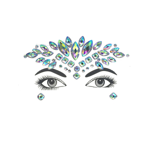 Autocollants de tatouage en strass, 6 pièces/ensemble, auto-adhésifs, à paillettes, pour décoration du visage et du corps, pour fête, festival, noël, mariage, bijoux pour le visage - Product Image 4