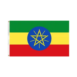 Оптовая продажа, наружные флаги Эфиопии 3x5 футов, флаг эфиопских стран