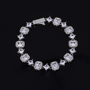 Pulsera de Cadena con Gemas Geométricas y Estrellas, Diseño de Tendencia Hip Hop, Joyería de Zirconia, Personalización, Collar de Moda Tanjing Lijing - Product Image 1