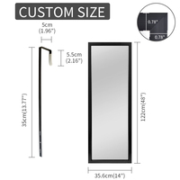 Corps pleine longueur Grand Long Dressing sur la porte Pleine longueur Porte accroché miroir mural suspendu Espejos avec crochets