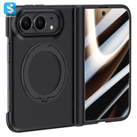 Étui de téléphone magnétique rotatif de luxe pour iPhone Duo, avec protection anti-rayures et effet cuir doré