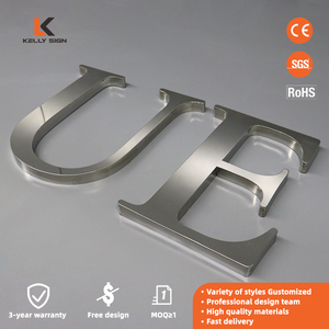 Kelly tùy chỉnh lớn 3D kim loại thư tường biểu tượng Đăng ngoài trời bán buôn 3D chữ thép không gỉ dấu hiệu cho khách sạn quảng cáo - Product Image 2