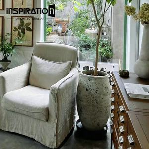 Jardinière en béton <span class=keywords><strong>de</strong></span> <span class=keywords><strong>couleur</strong></span> personnalisée avec feuilles sculptées à la main, grand <span class=keywords><strong>pot</strong></span> <span class=keywords><strong>de</strong></span> fleurs en plein air GRC - Product Image 6