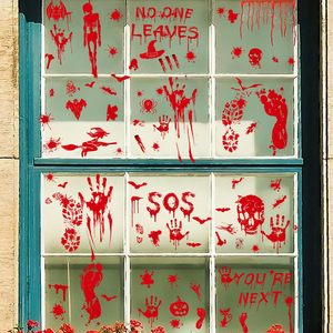 Adhesivos Decorativos para Ventanas de Halloween Merri Wish, Pegatinas de Huellas Sangrientas, Adhesivos Estáticos de Doble Cara para Puertas de Vidrio, Decoración para Fiestas - Product Image 2