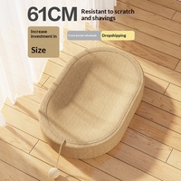 Lit grattoir ovale en sisal pour chat, 2-en-1 : tapis de grattage et de couchage pour chat avec corde de suspension pour chats d'intérieur, faible MOQ