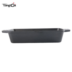 <span class=keywords><strong>Plat</strong></span> à lasagna <span class=keywords><strong>rectangulaire</strong></span> en fonte pré-culottée pour extérieur et intérieur, avec poignées, pour <span class=keywords><strong>gratin</strong></span> et casseroles, noir - Product Image 4