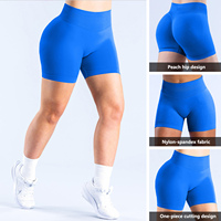 Pantalones cortos deportivos sin costuras de secado rápido y transpirable de alta elasticidad para mujer, mallas cortas de cintura baja para gimnasio y Fitness, pantalones cortos de Yoga
