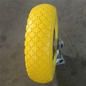 CANDOR <span class=keywords><strong>10</strong></span> Zoll Mehrzweck-Flach frei PU Massiv stahl Felge Schubkarre Swing Caster Wheels mit 300mm Last höhe - Product Image 5