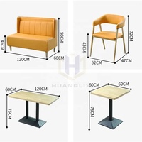 Canapé de restaurant banc avec ensembles de table cabine simple à double face café chaise de salle à manger à cadre en bois