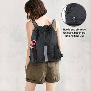 Custom Unisex Colorful Polyester <b>Drawstring</b> <b>Backpack</b> Sports Pocket Bag Basketball Football Partition Lining for Shoes Storage - Product Image 2