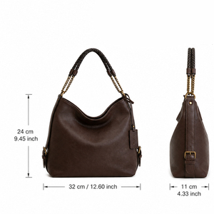 Bolso de Hombro Tipo Hobo de PU Texturizado Suave, Personalizado al por Mayor, de Gran Capacidad, con Forro de Poliéster para Todas las Temporadas - Product Image 6