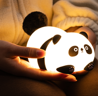 Veilleuse Panda Mignonne en Plastique, Lampe LED Tactile Douce pour Enfants, Contrôle Intelligent par Capteur, Intensité Réglable, Faisceau à 360°, Décoration pour Salon et Chambre d'Enfant