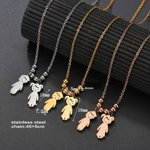 <span class=keywords><strong>Collier</strong></span> personnalisé avec <span class=keywords><strong>plaque</strong></span> de nom gravé en acier inoxydable, bijoux pour enfants, garçons et filles, pendentif - Product Image 3