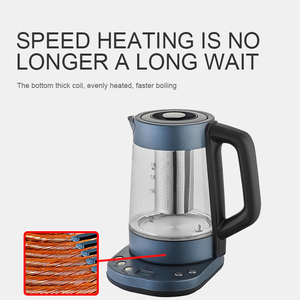 Hervidor de Agua Inalámbrico de Acero Inoxidable y Vidrio de 1.8L, Tetera Inteligente con Función para Mantener el Calor, Hervidor de Agua Portátil para el Hogar, Precio Atractivo - Product Image 5
