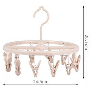 Cintre multifonctionnel en plastique en forme de pétale pour séchage de chaussettes avec 12 pinces – Meilleure vente - Product Image 2