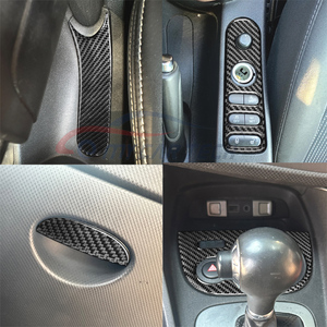 Pour <span class=keywords><strong>Seat</strong></span> <span class=keywords><strong>Leon</strong></span> 2005-2012 Console centrale tableau de bord panneau changement de vitesse porte de voiture garniture en Fiber de carbone couvre autocollants - Product Image 2