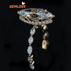 Anillo de Diamante Cultivado en Laboratorio de 1.5ct, Corte Marquesa Estilo Vintage, Anillo de Compromiso, Joyería de Moda para Mujer - Product Image 2