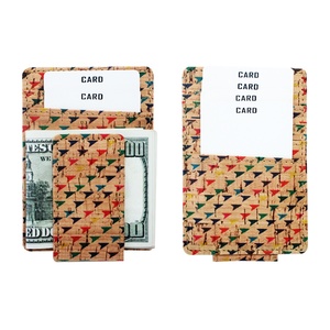 Porte-cartes fin RFID personnalisé Boshiho avec logo, en liège végétalien, portefeuille écologique pour femmes - Product Image 4