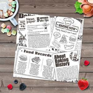 Wholesale Custom Wrapping Paper Greaseproof and square Baking <b>Tray</b> Paper Hot Sale <b>Sandwich</b> Takeaway Packaging Coating Paper - Product Image 6