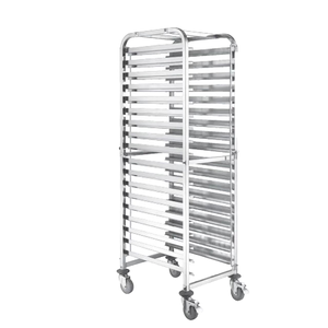 Stainless Steel 14 Level GN 1/1 <b>Racking</b> Trolley, Commercial Mobile GN Pan Tray Storage Cart for Bakery Catering Restaurant - Product Image 1