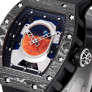 New Premium Carbon Fiber Automatic <b>Watch</b> – Astronaut Dial, Fashion Business Casual Unisex Men Mechanical Luxury Timepiece - Product Image 3