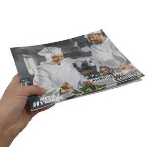 157gsm文本光泽定制24页餐厅菜单小册子小册子折叠传单印刷