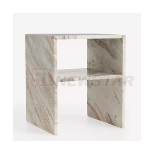 Mesa de Centro de Mármol Natural de Diseño Personalizado, Moderna, Minimalista, de Piedra Irregular para Sala de Estar de Villa - Product Image 4