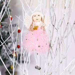 Ornement de Noël en tissu doux, ange fille en peluche fait main, décoration suspendue pour l'arbre de Noël des enfants, idée cadeau de fêtes, faible MOQ - Product Image 4