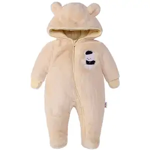 Baby Winter Hooded Romper Snowsuit Jongens Meisjes Dikke Outfits 0-24 Maanden Cute Bear Hooded Romper Warm Jumpsuit