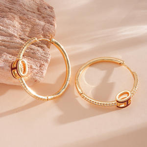 Pendientes de Aro Geométricos Chapados en Oro de 18K para Mujer, Regalo para Fiesta - Product Image 4