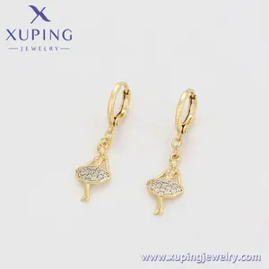 X000791661 Xuping Bijoux Vintage 14K Or Couleur À La Mode Boucles D'oreilles À La Mode Exquis Diamant Simple Bijoux Femmes Boucles D'oreilles