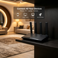 Router China Mobile OpenWRT RAX3000Me, Router WiFi 6 AX3000 de Doble Banda, Router Inalámbrico Gigabit, Router WiFi de 4 Antenas