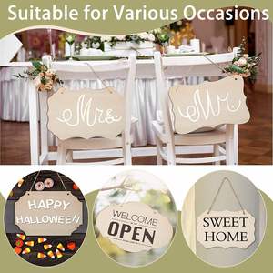 <b>Custom</b> Unfinished DIY Wooden Rectangular Hanging Ornament for Wedding Christmas Blank Sign for <b>Painting</b> Writing Engraving - Product Image 3