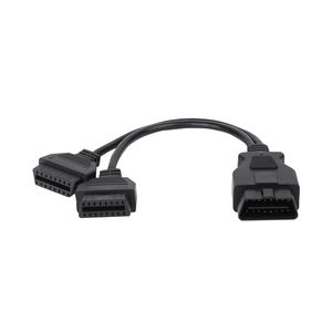Cabos personalizados 16Pin macho para fêmea OBD OBD2 J1962 Splitter Y <span class=keywords><strong>Cable</strong></span> Cablagem de automóvel - Product Image 2