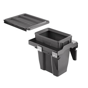 Kitchen Pull Out Trash Can Under Cabinet <b>Double</b> Steel Top Mount Side Out Trash <b>Bin</b> With Door Kitchen Cabinet Plastic Pull Out Tr - Product Image 2