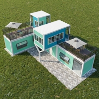 Villa résidentielle de luxe moderne à design modulaire avancé, maison conteneur multi-étages de 20/40 pieds avec terrasse sur le toit, haute technologie