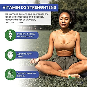 Vitamina D3 de marca privada de alta calidad. Apoya la salud de los dientes, los huesos y el corazón, aumenta la inmunidad, apoya la defensa del cuerpo. Cápsulas blandas. - Product Image 3
