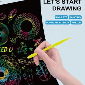Ensemble de dessin <span class=keywords><strong>Spirographe</strong></span> bricolage coloré peinture à gratter règle éducative papeterie <span class=keywords><strong>Spirographe</strong></span> dessin <span class=keywords><strong>jouet</strong></span> - Product Image 2
