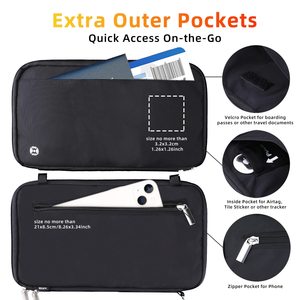 Portefeuille de voyage familial anti-RFID robuste pour 4 passeports, organiseur de documents sécurisé pour le voyage - Product Image 4