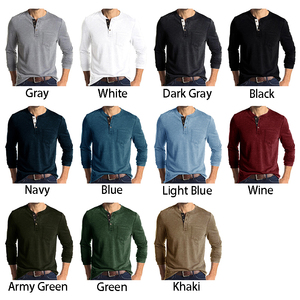 TONGYANG T-<span class=keywords><strong>shirt</strong></span> à manches longues pour hommes de haute qualité pour hommes Respirant Couleur unie Rond Next <span class=keywords><strong>Tee</strong></span> Taille US S à <span class=keywords><strong>XXL</strong></span> - Product Image 5