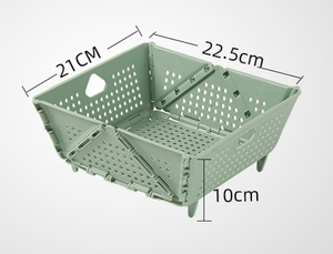 Cestino per Frutta GREENSIDE, Pieghevole, Contenitore in <span class=keywords><strong>Plastica</strong></span> per Conservazione Domestica, Scatola di Stoccaggio con Drenaggio per Soggiorno e Cucina - Product Image 6
